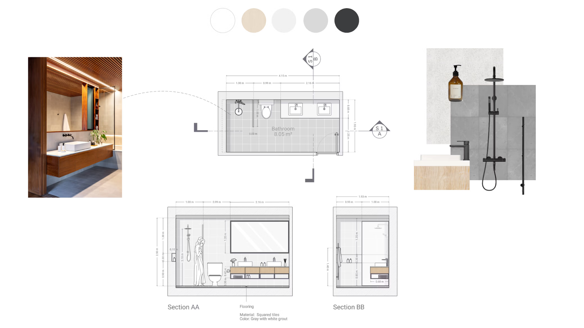Bathroom renovation planning checklist and design materials