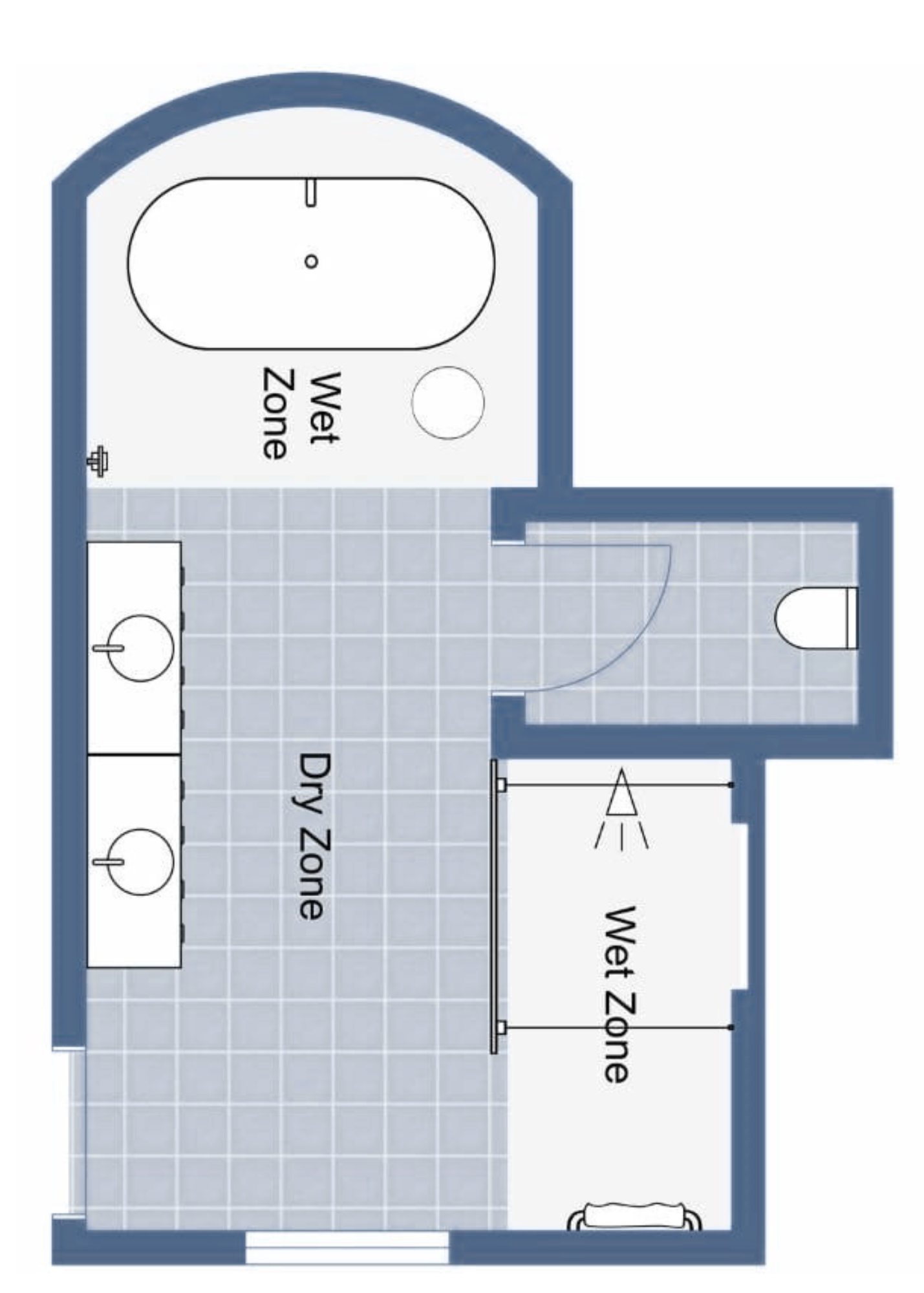 Bathroom layout plan for renovation planning