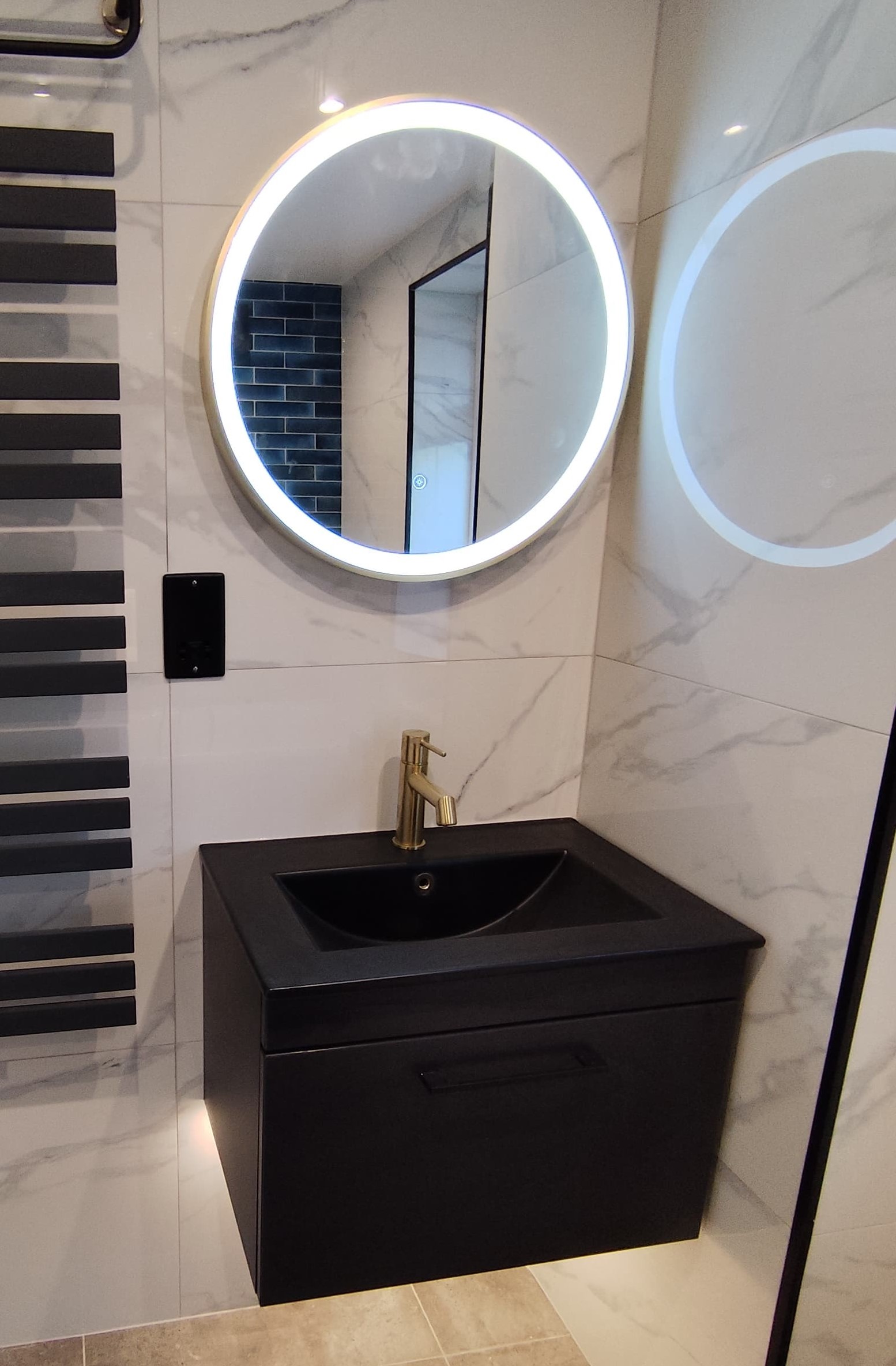 Vanity drawers providing bathroom storage