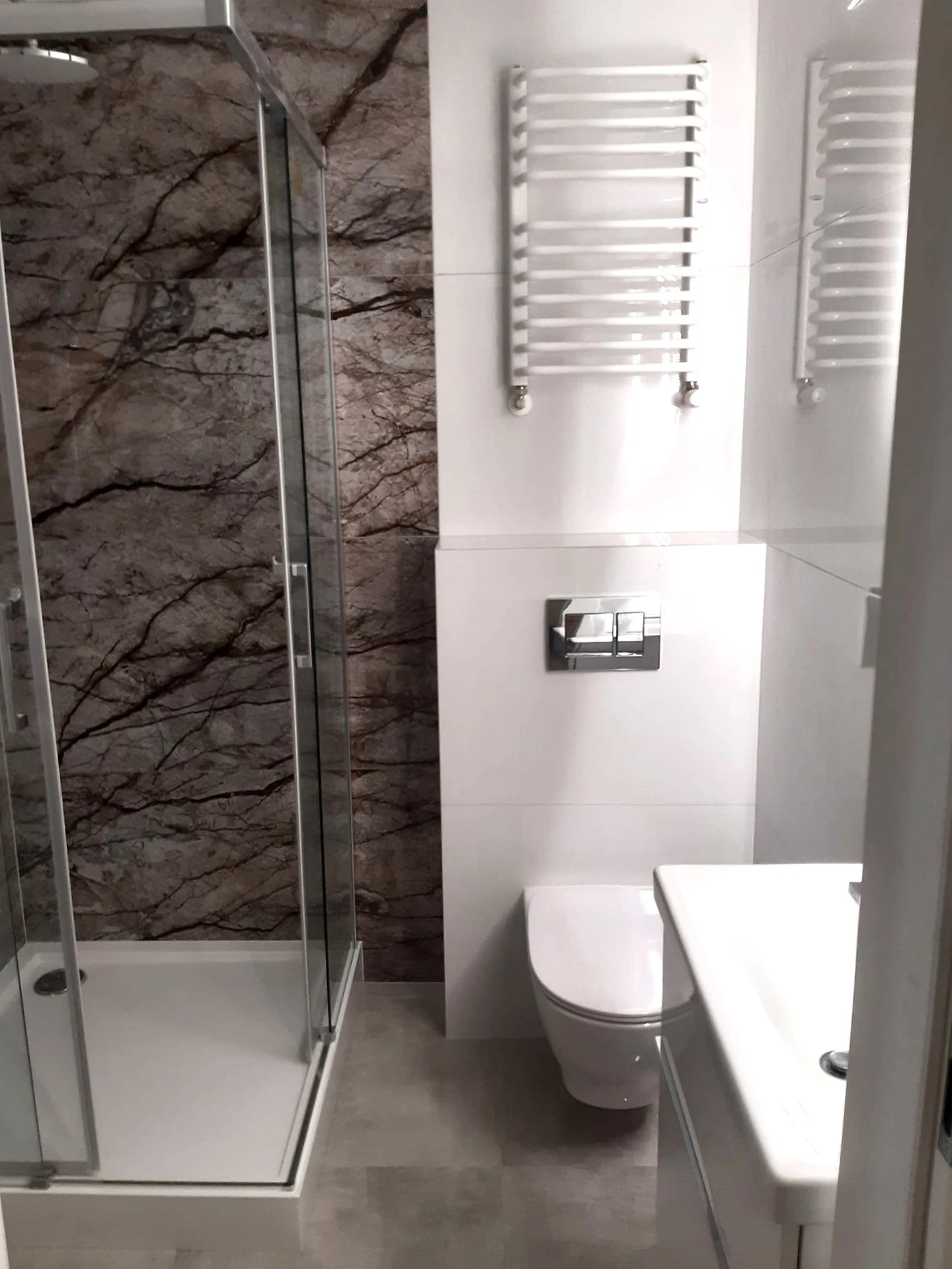 Shower setup decision in a bathroom remodel