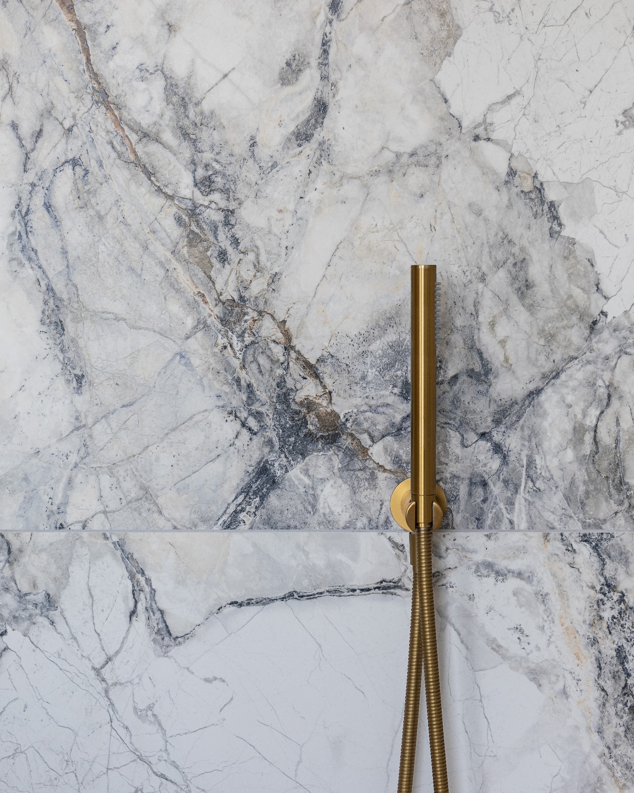 Bathroom tile grout and transition detail