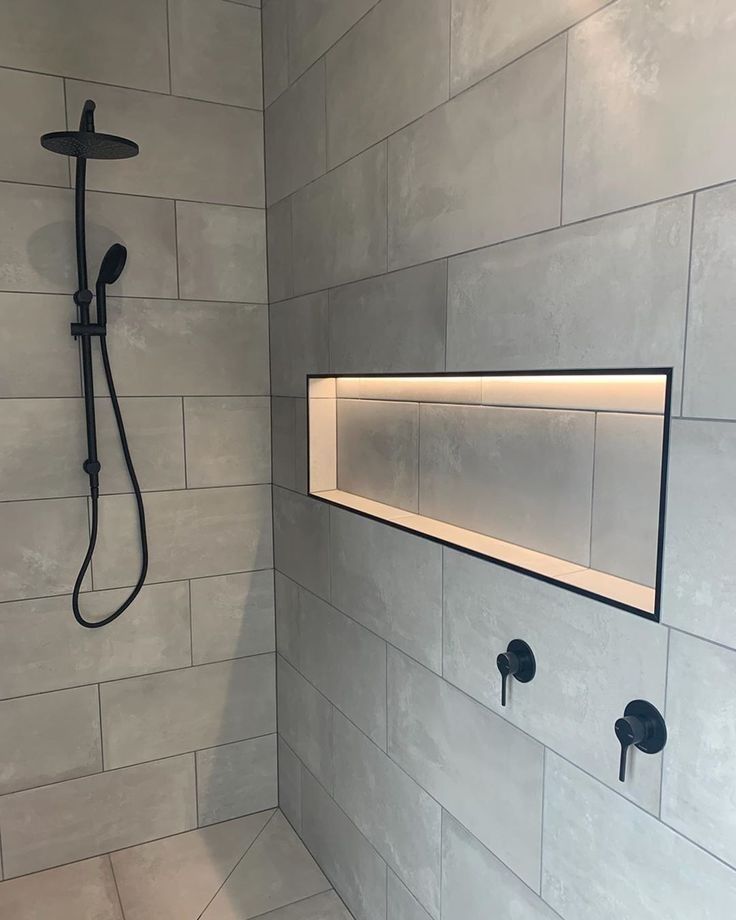 Integrated built-in shelf in a shower wall