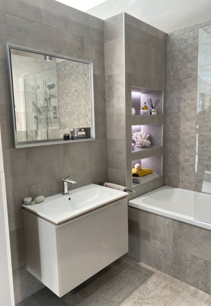 Organised small bathroom with minimal visual clutter