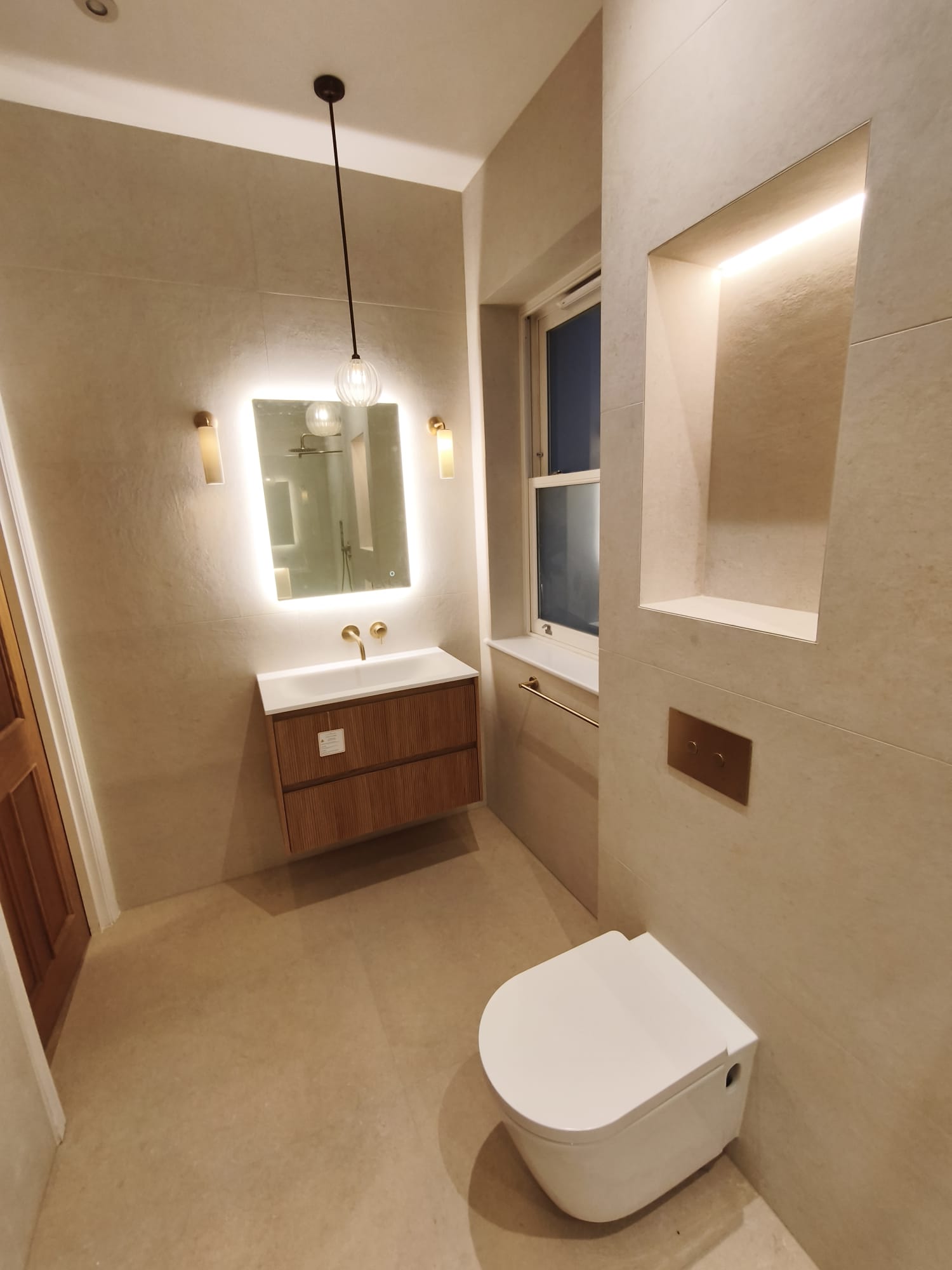 Finished bathroom designed for comfort and warmth