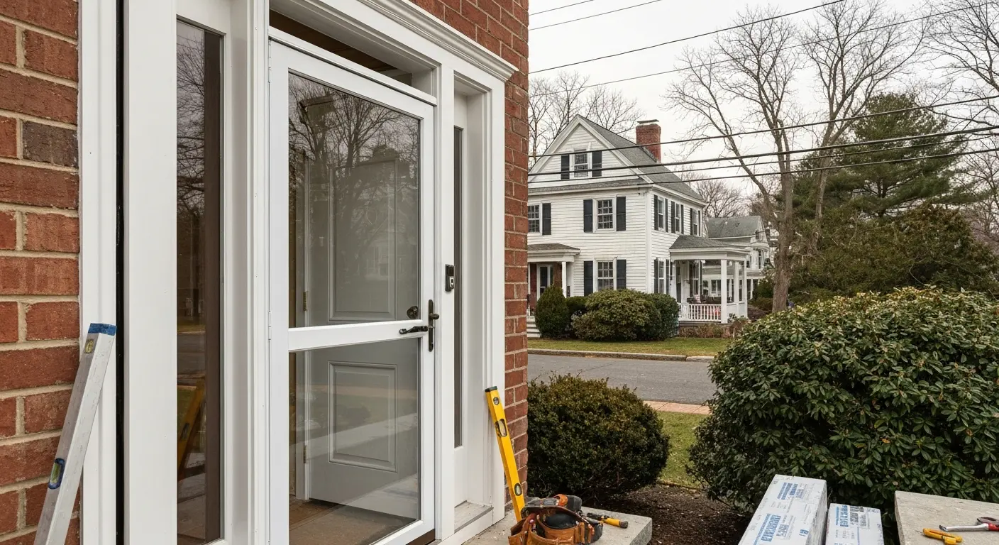Storm door installation