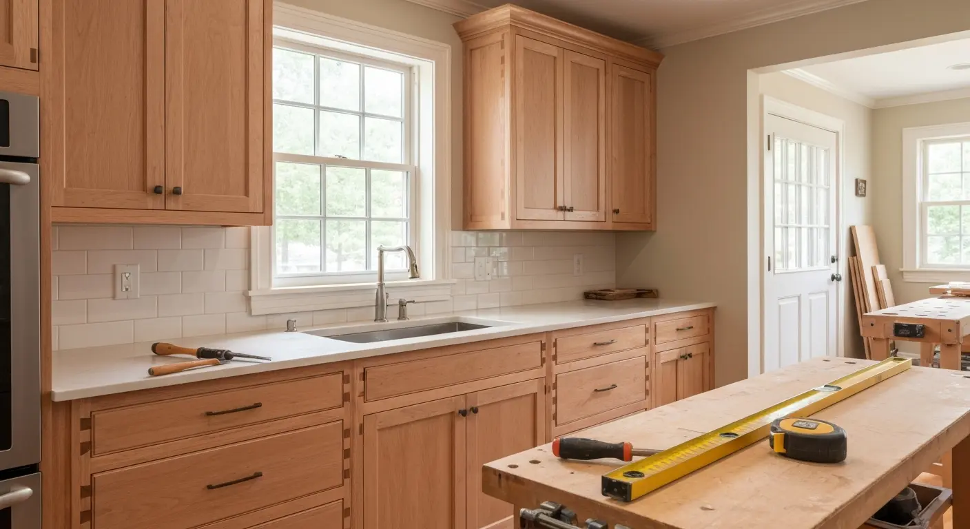 Custom kitchen cabinet installation