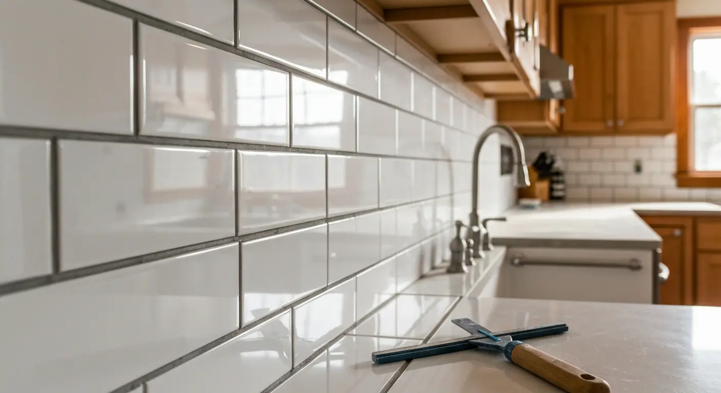 Kitchen backsplash installation