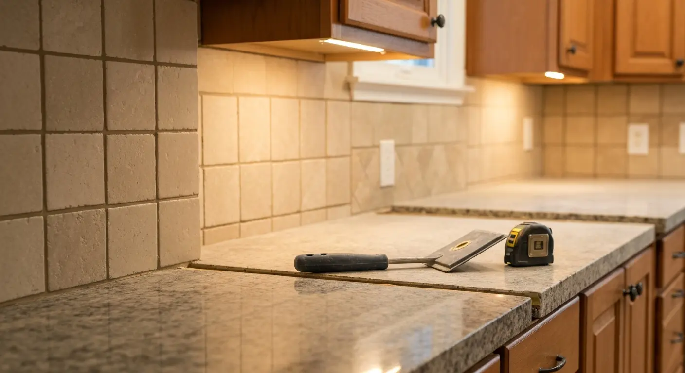 Countertop and backsplash installation