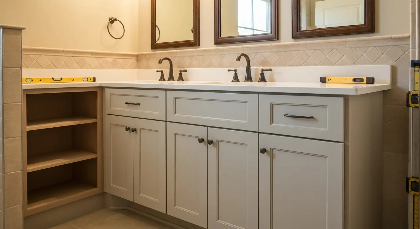 Custom-built bathroom vanity