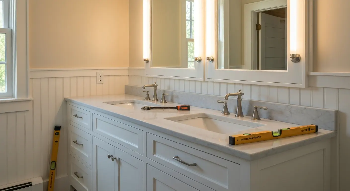 Bathroom vanity installation