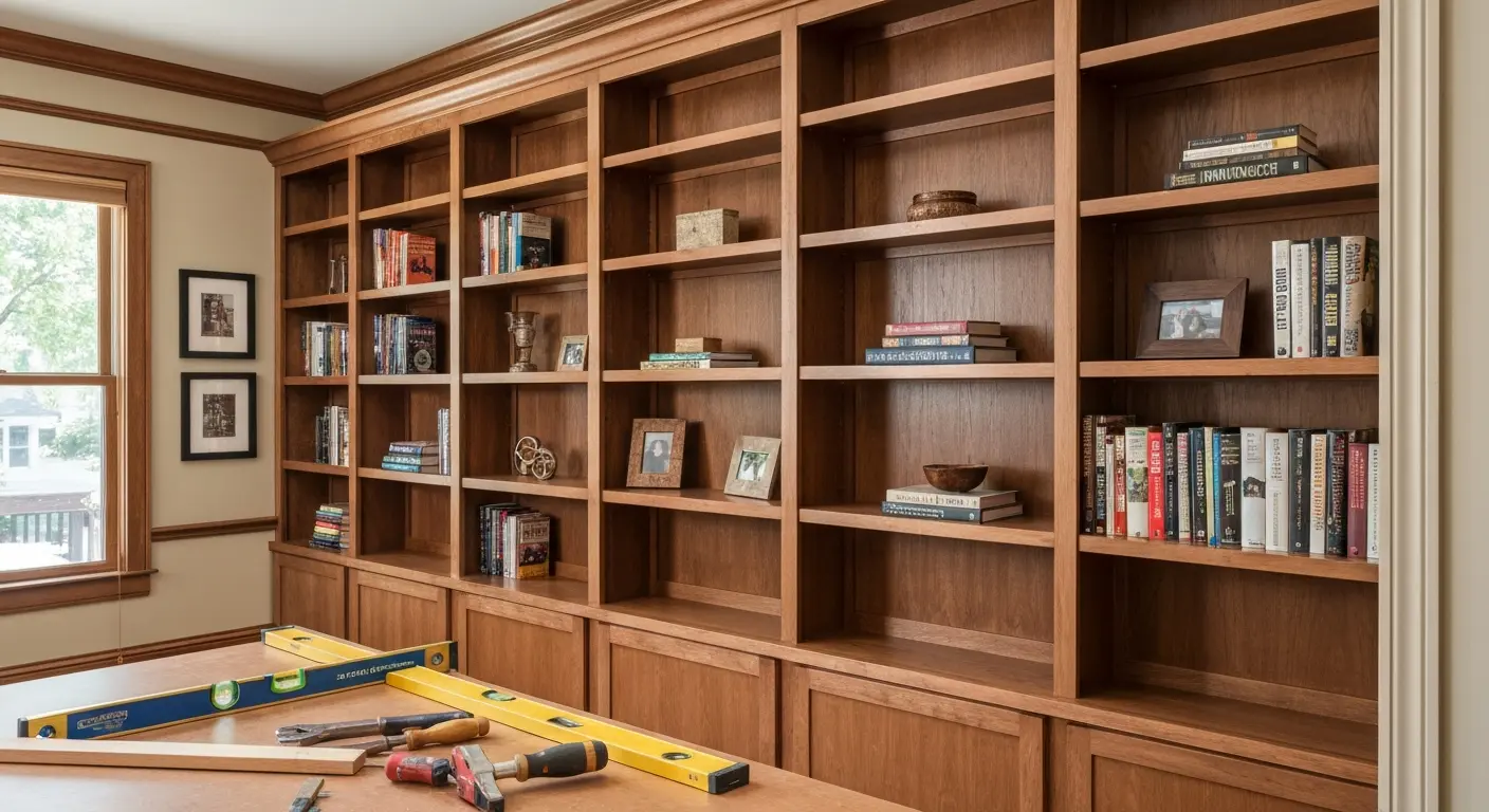 Built-in bookcase millwork