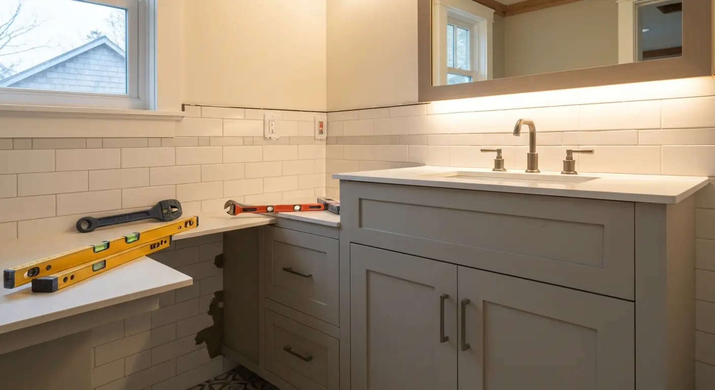 Bathroom vanity installation