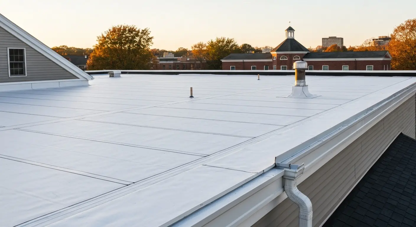 TPO flat roof installation