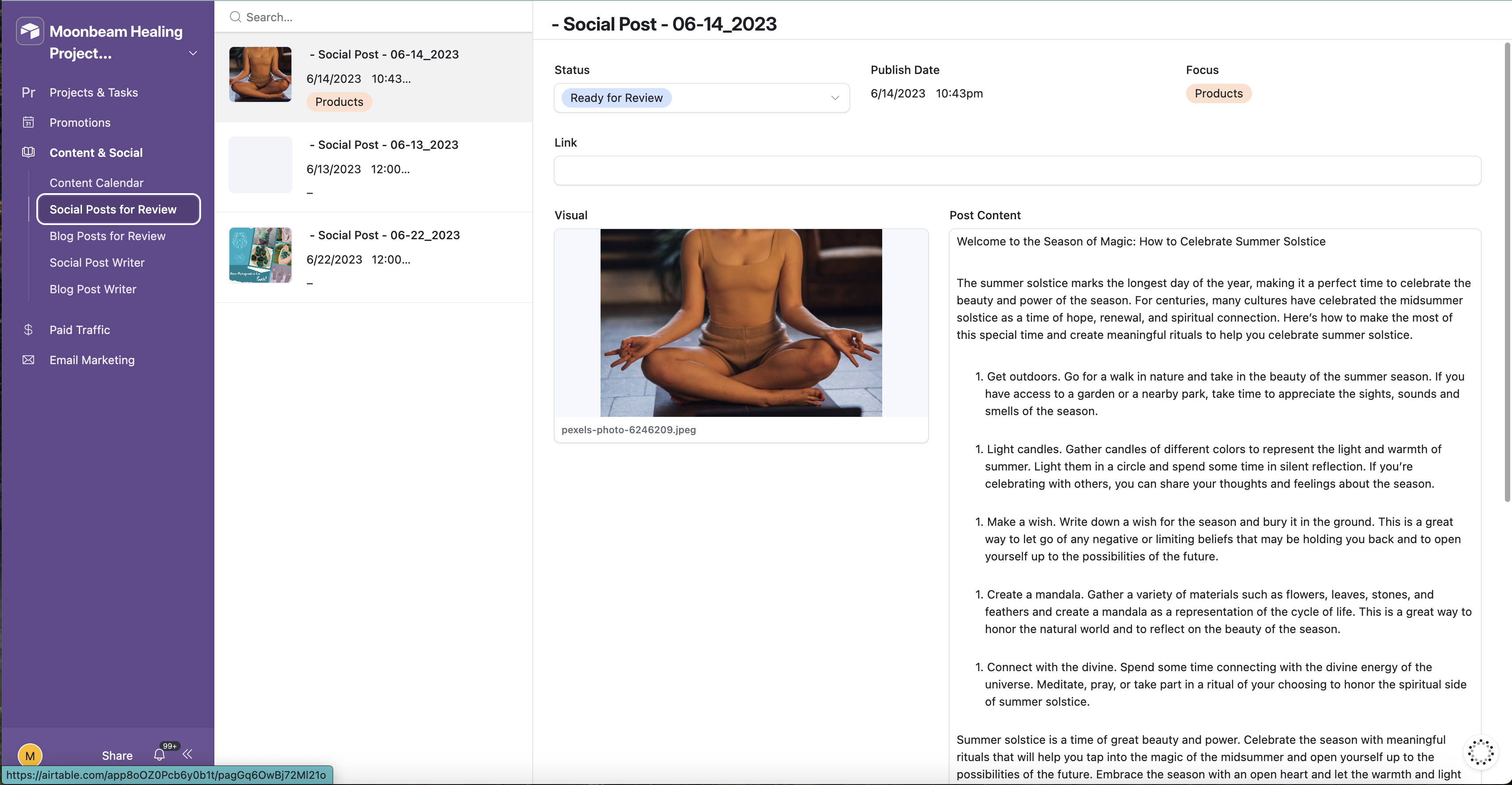 AI Social Content App Screenshot