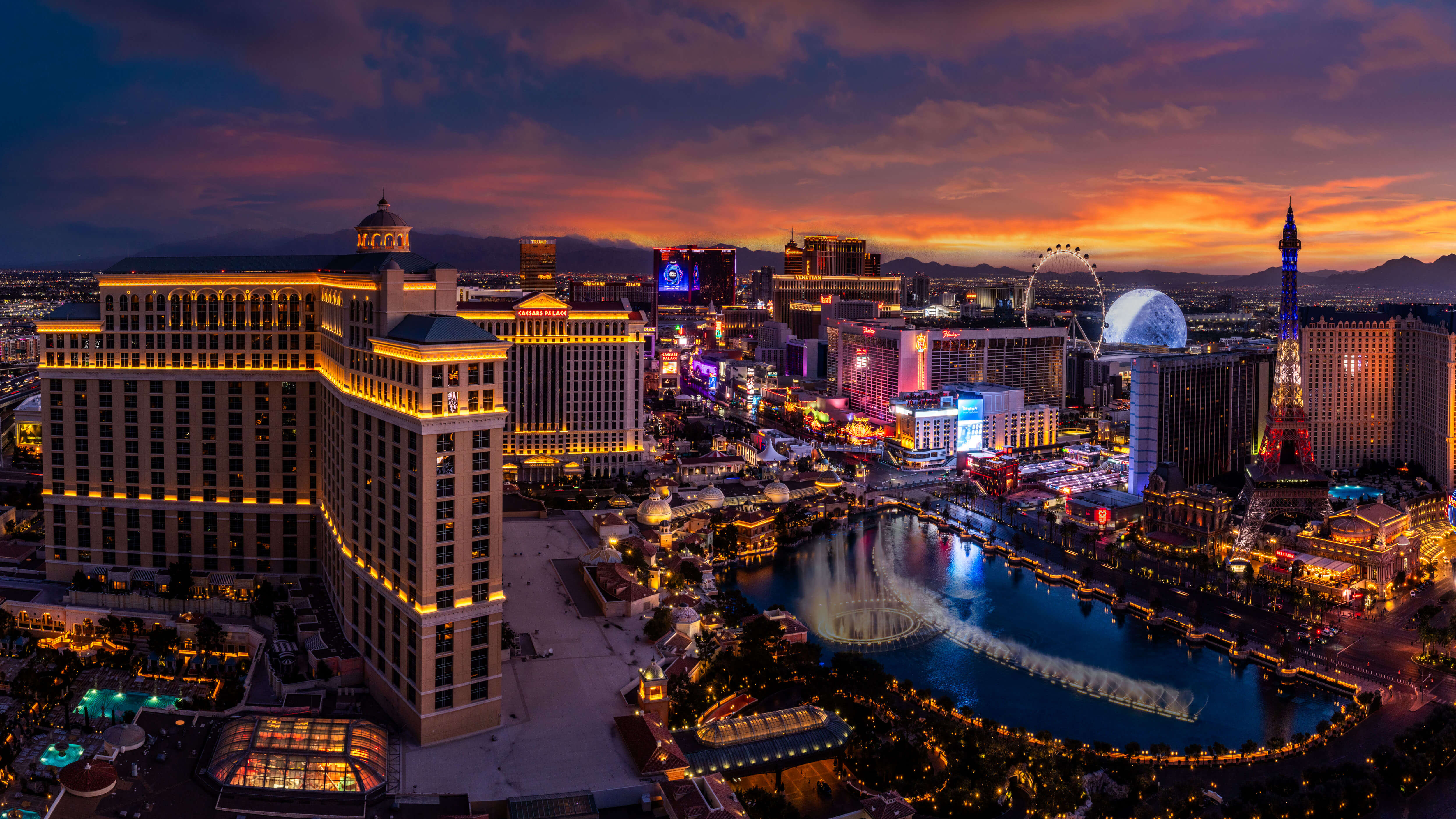 Las Vegas Strip at sunset by Serge Ramelli