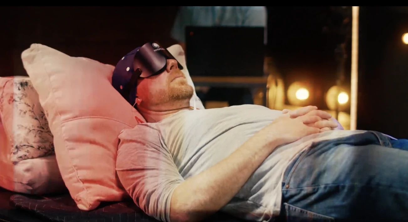 Light-therapy visor session