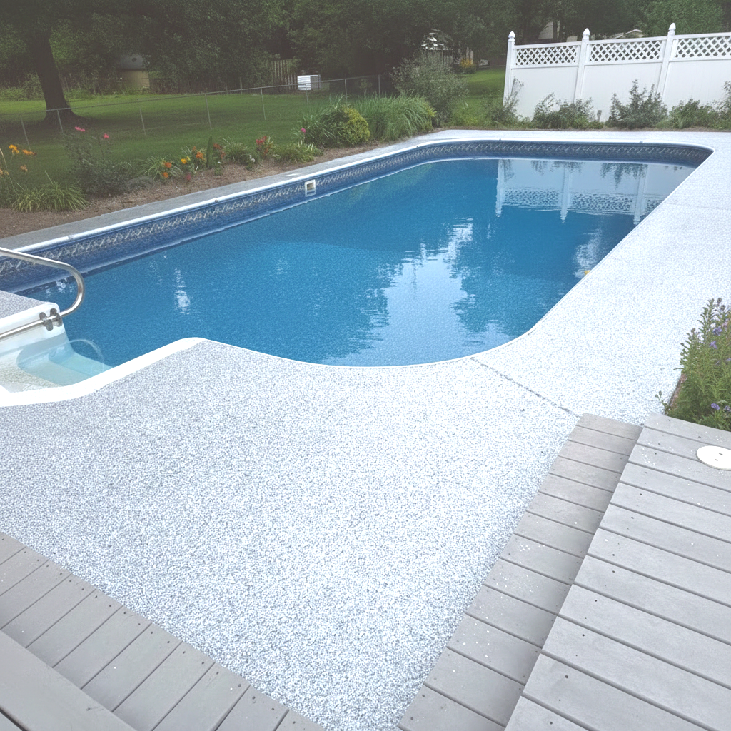 Slip-resistant exterior pool deck concrete coating in Mason OH