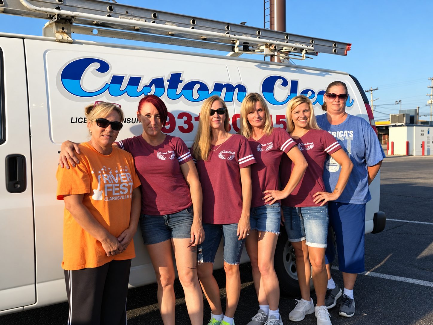 Custom Clean cleaning team at work