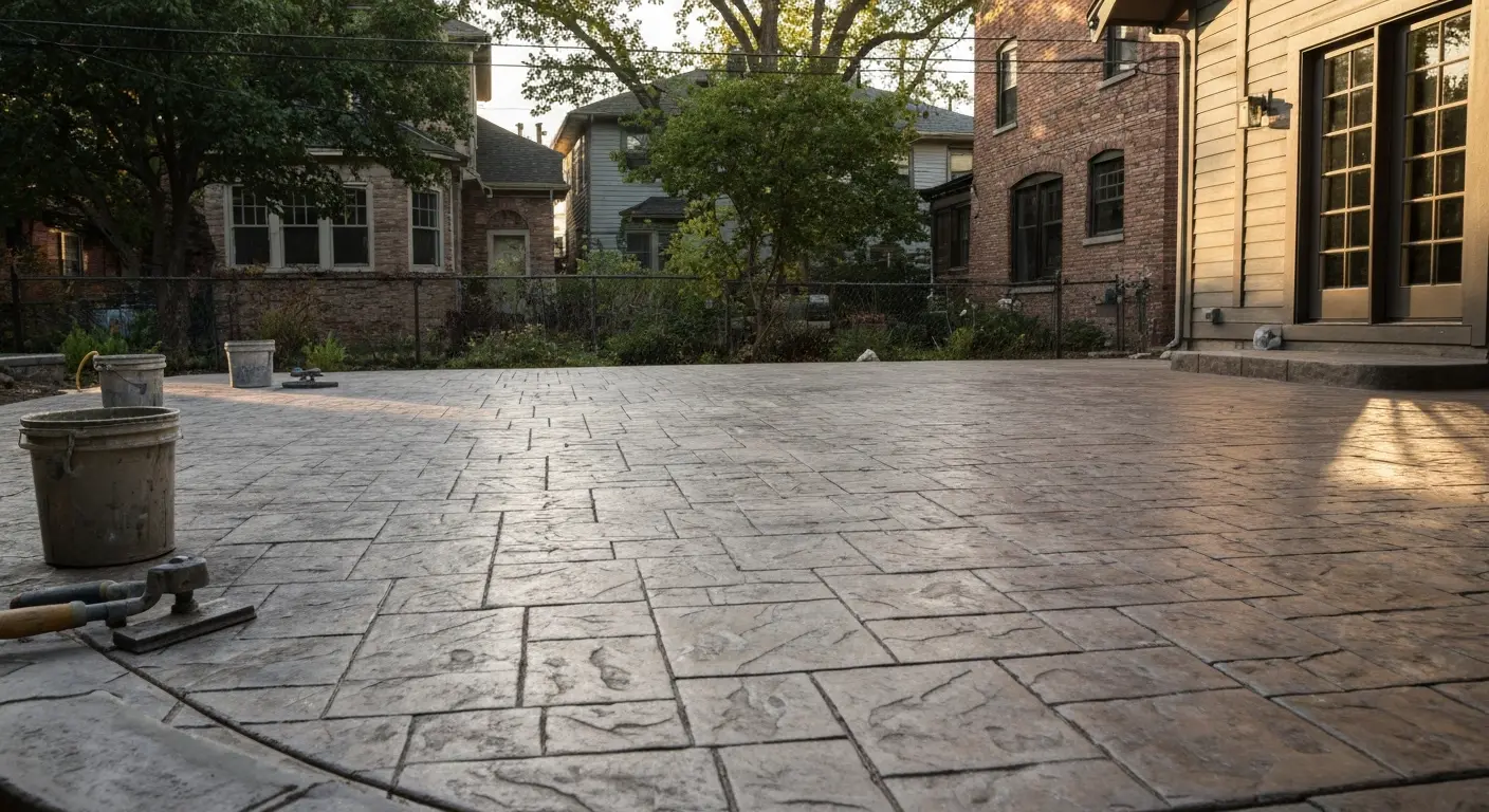 Stamped concrete patio