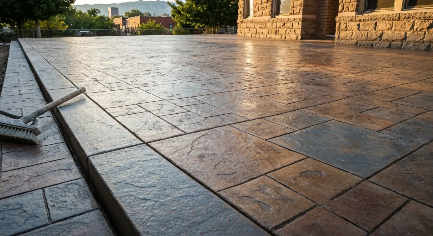 Stamped concrete patio