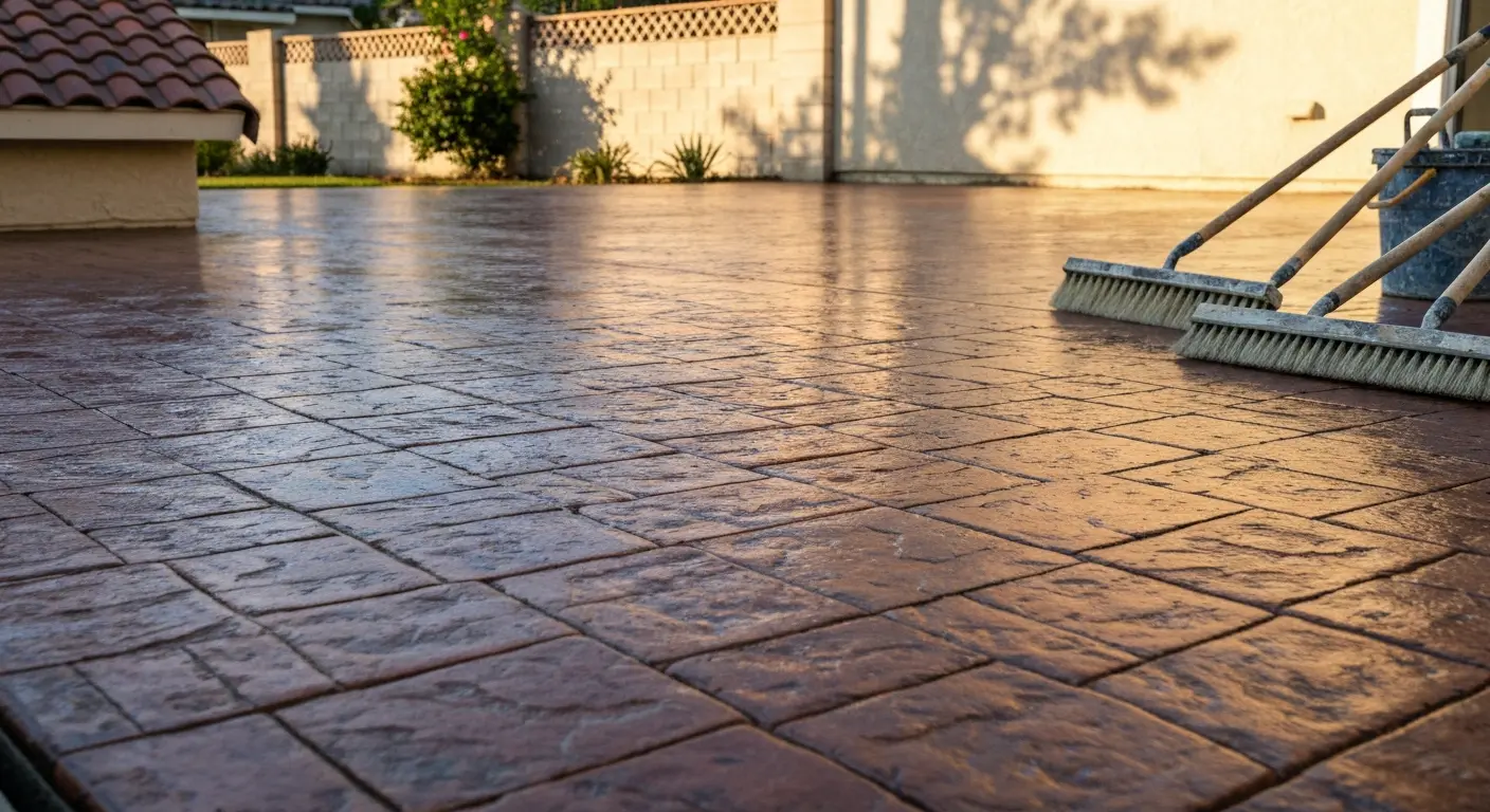 Stamped concrete patio in Whittier