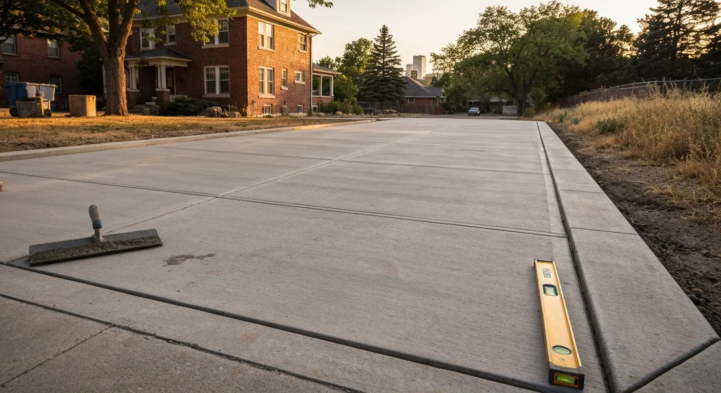 Concrete driveway installation in Northeast Denver
