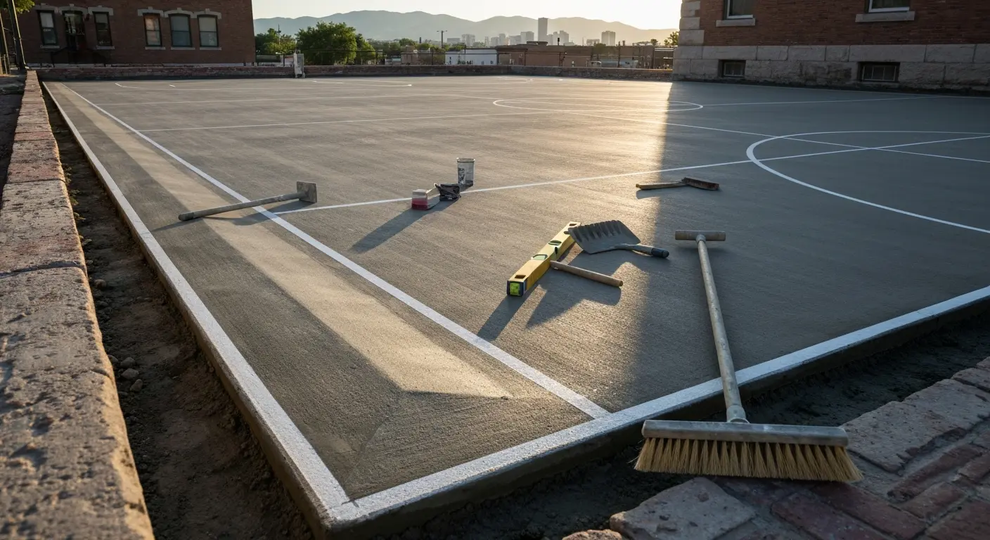 Basketball court concrete