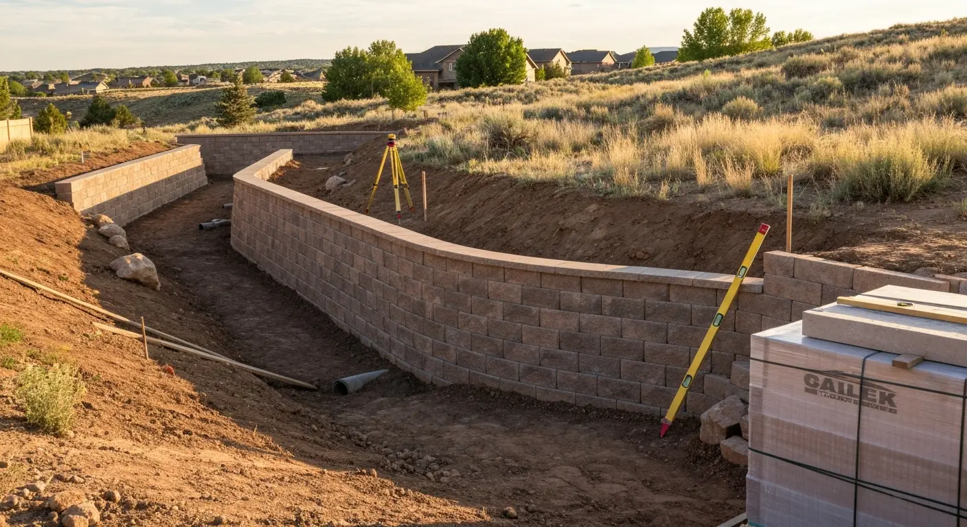 Retaining wall installation