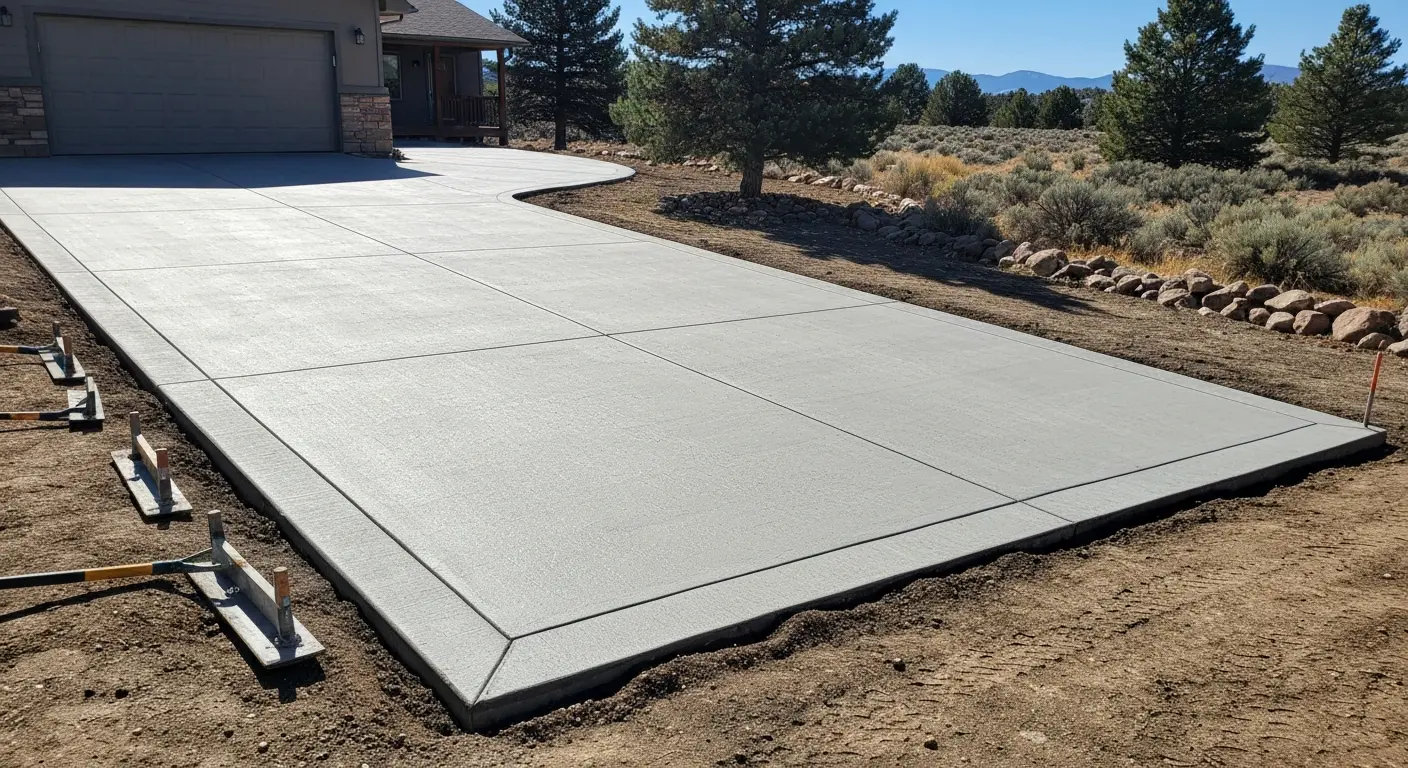 Concrete driveway installation