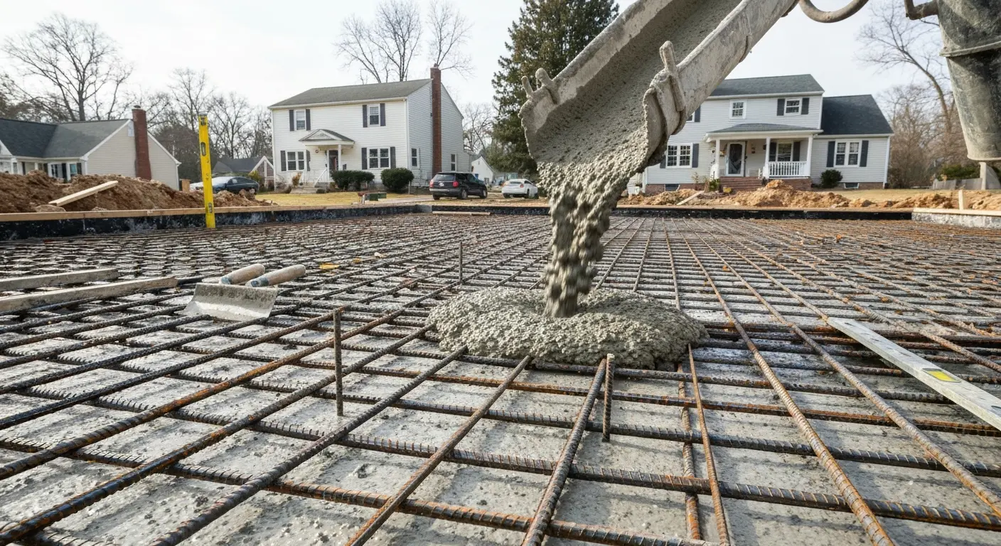 Concrete foundation pour