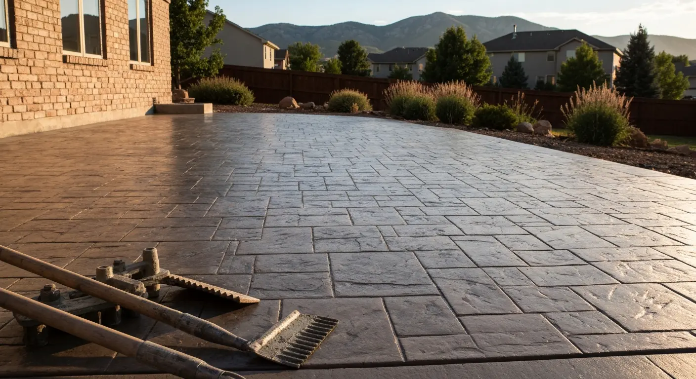 Custom concrete patio Franktown