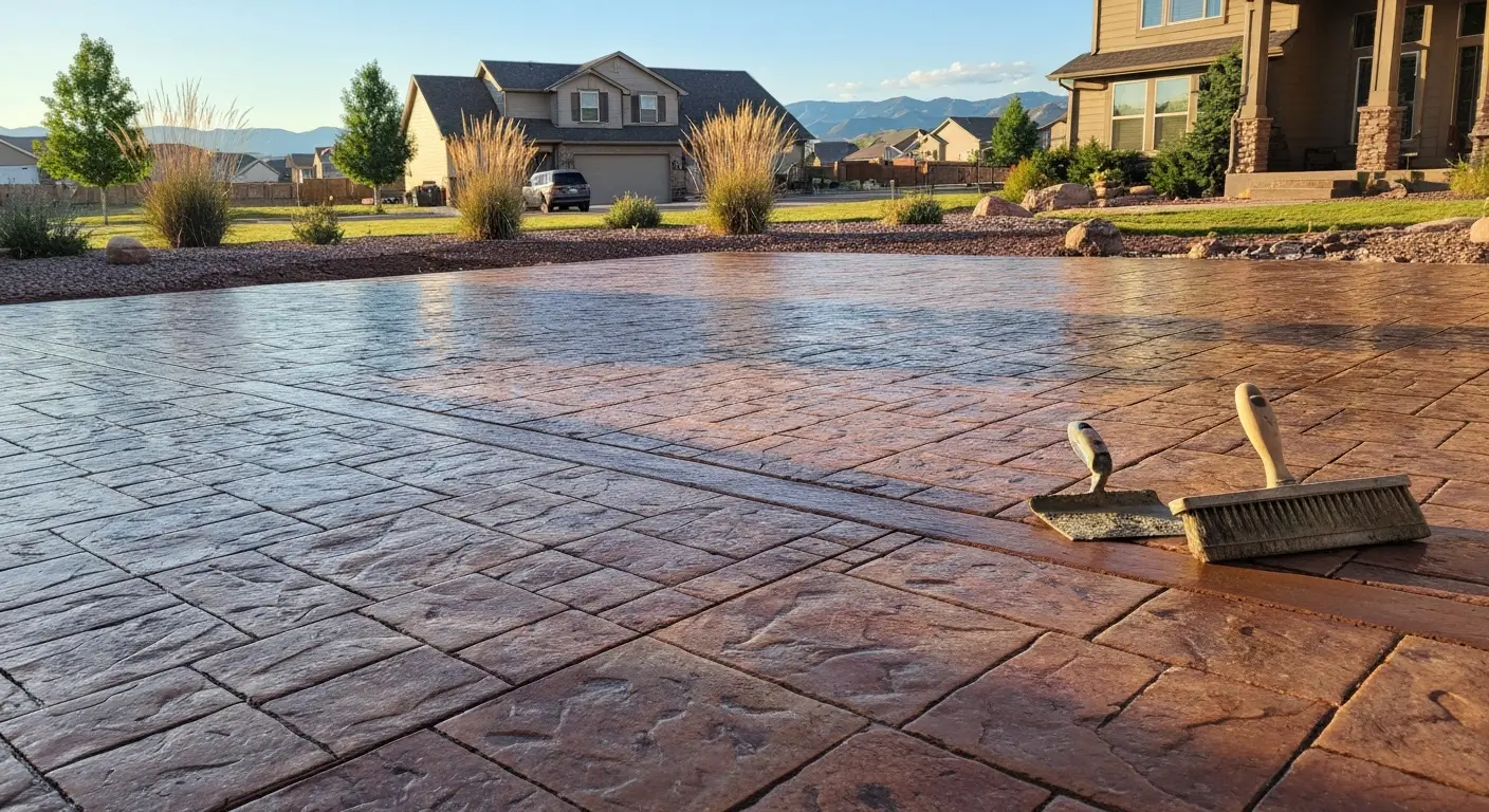 Stamped concrete patio