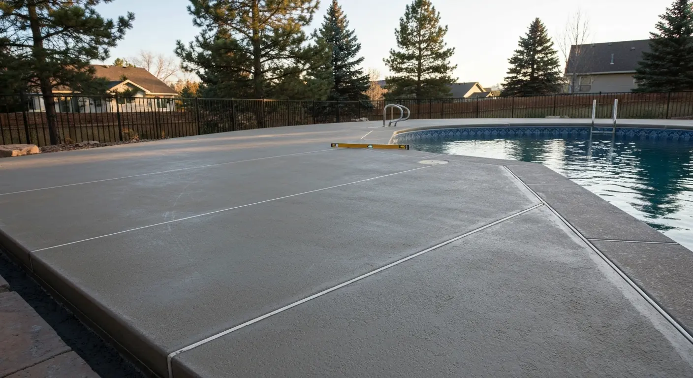 Concrete pool deck installation