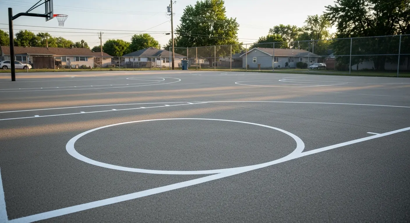Basketball court concrete