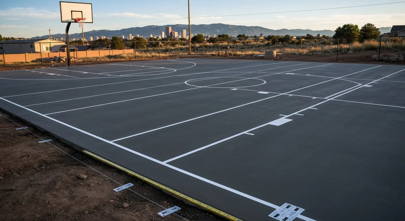 Basketball court construction in Denver