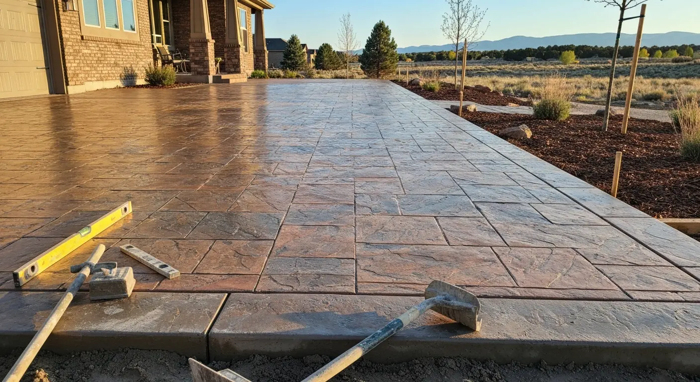 Stamped concrete patio