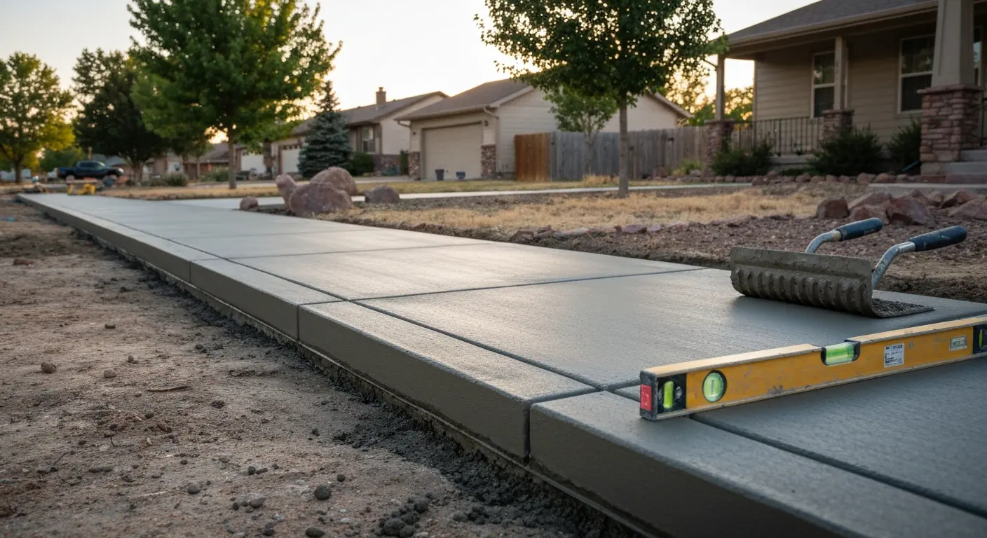 Concrete sidewalk