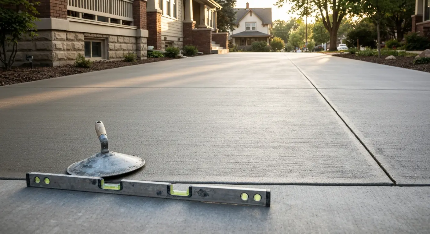Residential concrete driveway