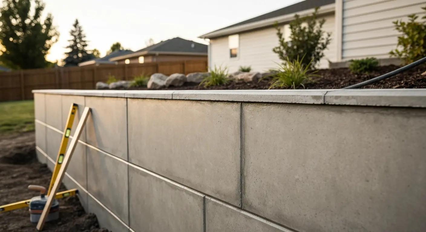 Concrete retaining wall