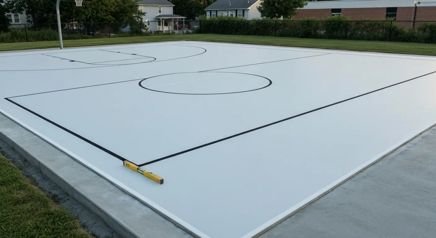 Basketball court concrete construction