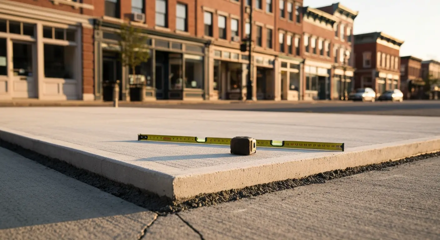 Concrete sidewalk construction