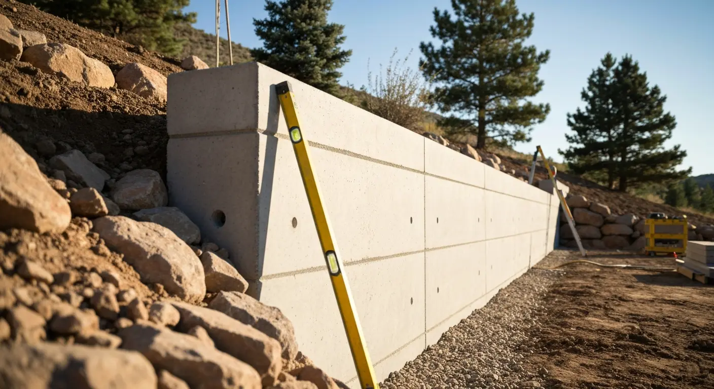Concrete retaining wall