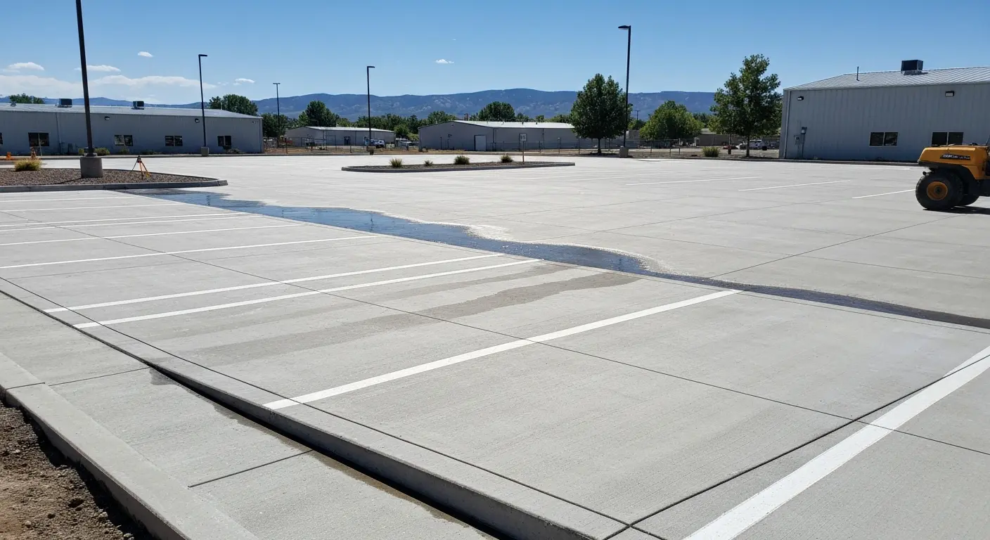 Commercial parking lot concrete
