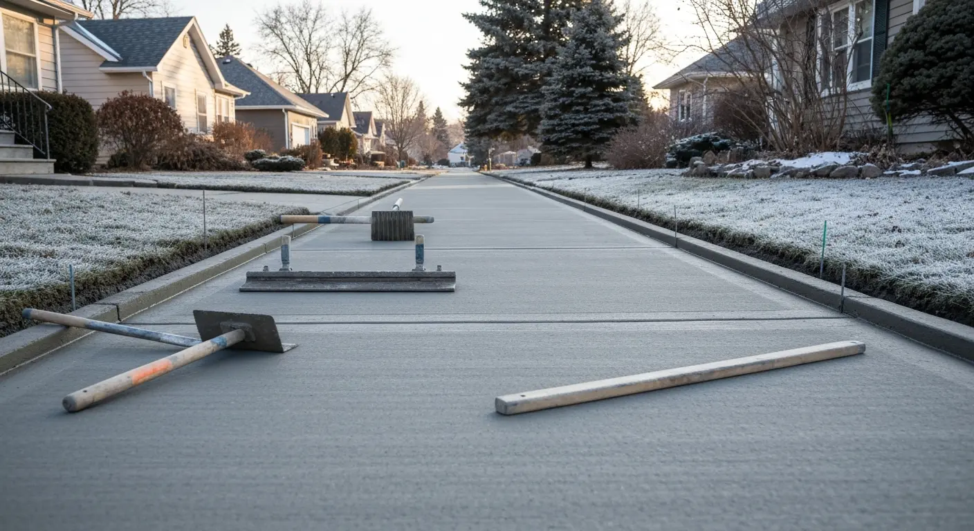Concrete sidewalk