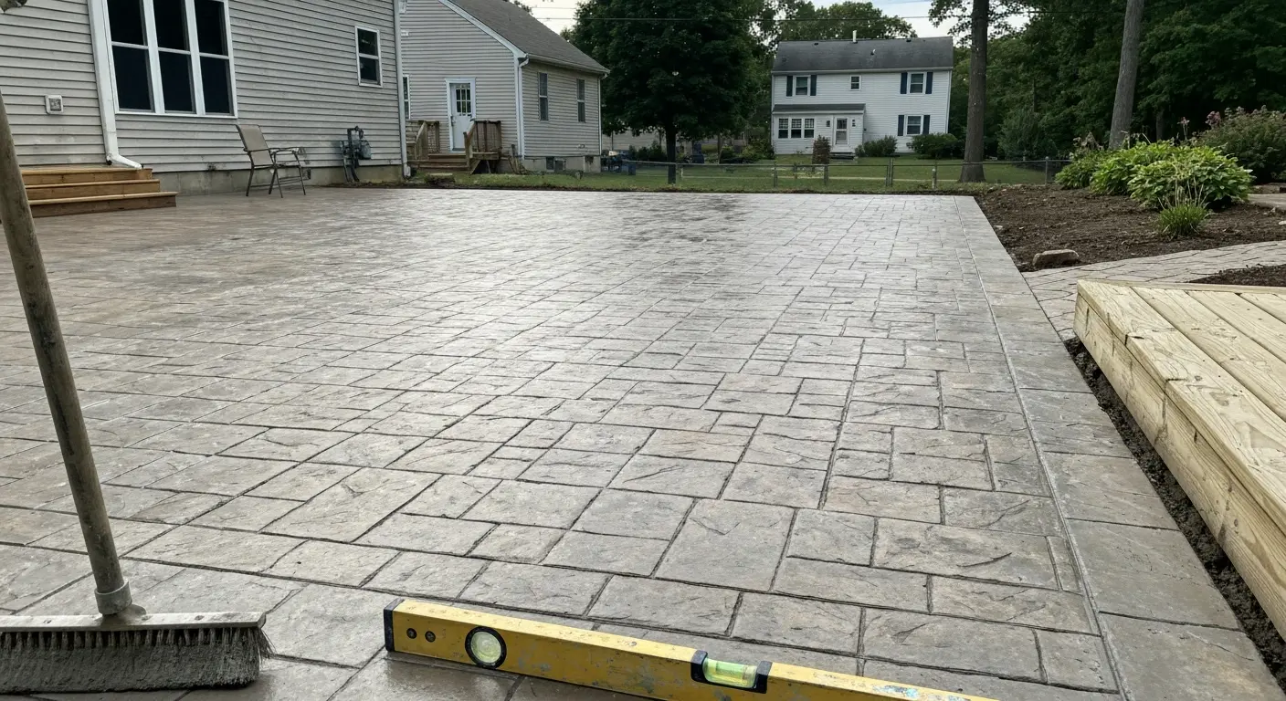 Stamped concrete patio