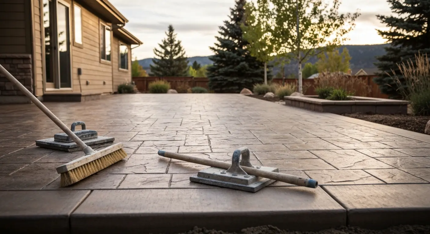 Stamped concrete patio