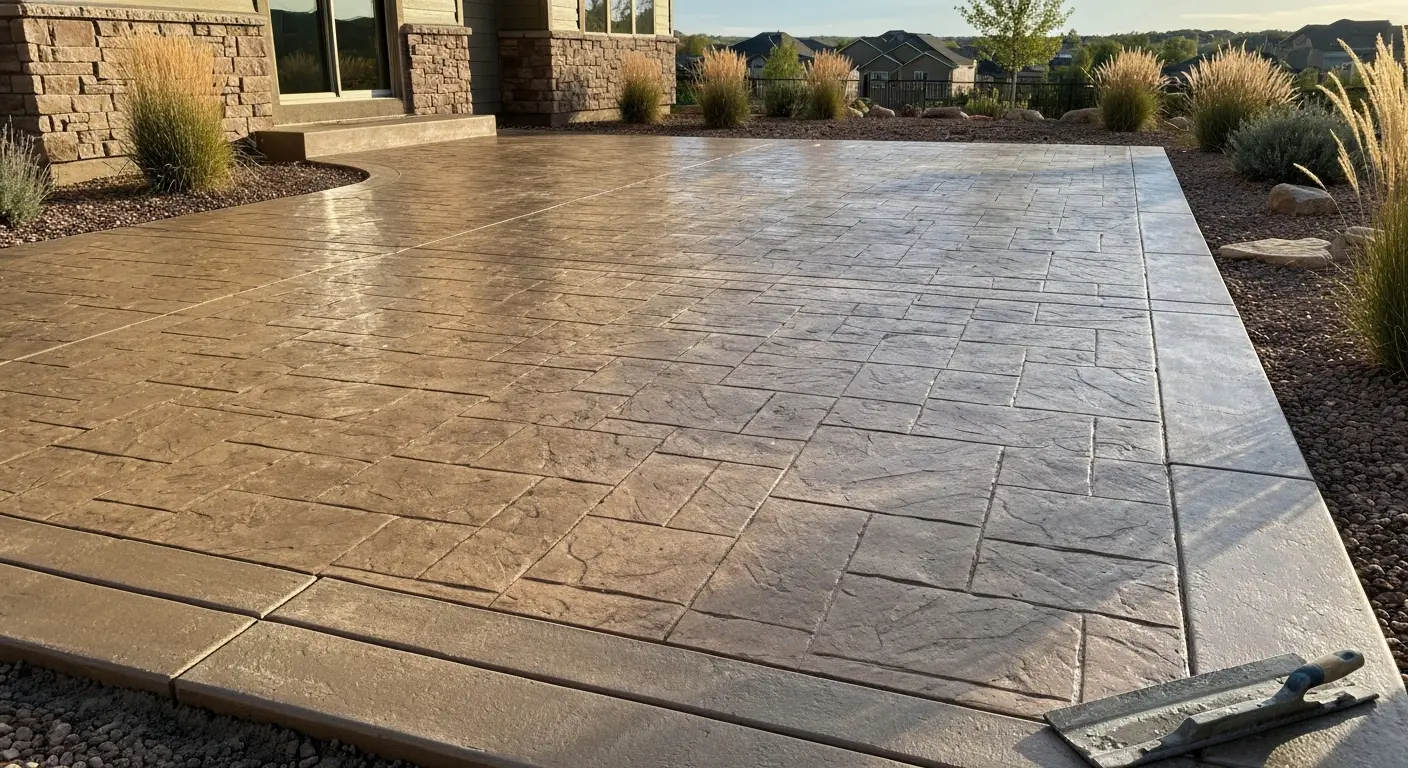 Stamped concrete patio