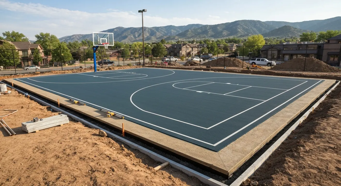 Basketball court construction