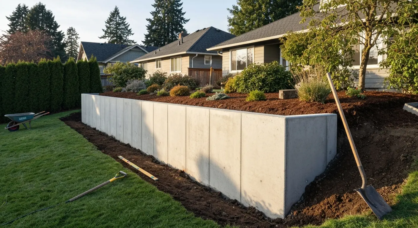 Retaining wall and landscaping project