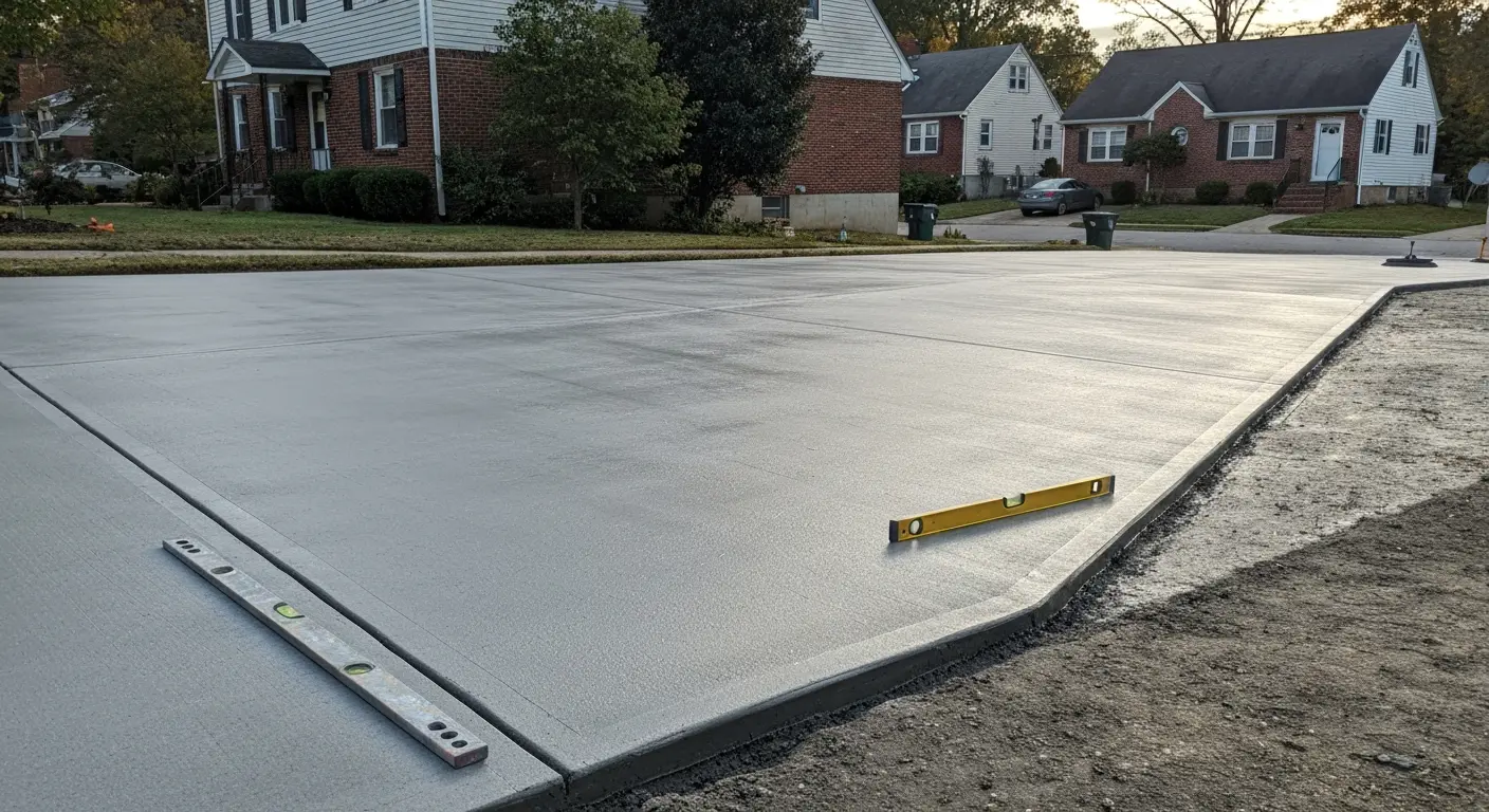 Concrete driveway installation